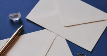 Letters and blue background