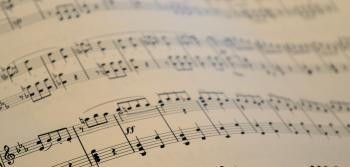 Music notes on paper