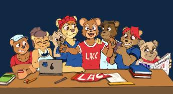 A bear family in LACC attire