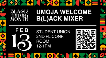 Umoja Welcome B(l)ack Mixer graphic w/QR code