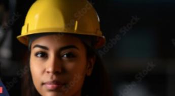 woman wearing hard hat