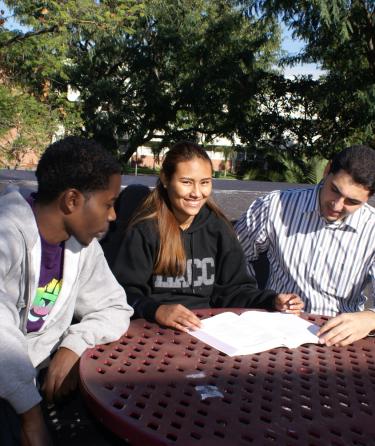 Three Students Reading