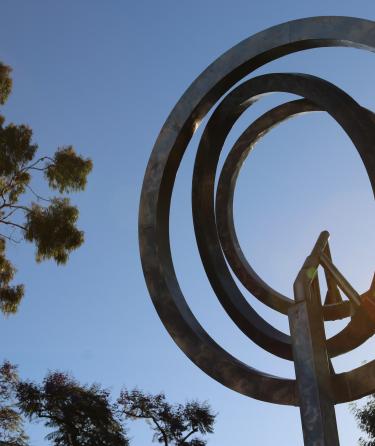 Circular Sculpture in the Sunset