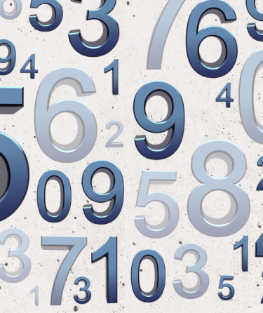Field of numbers from 1 to 9