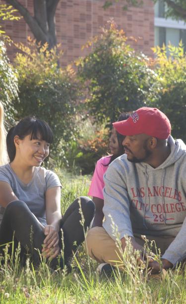 Students Sitting on Campus