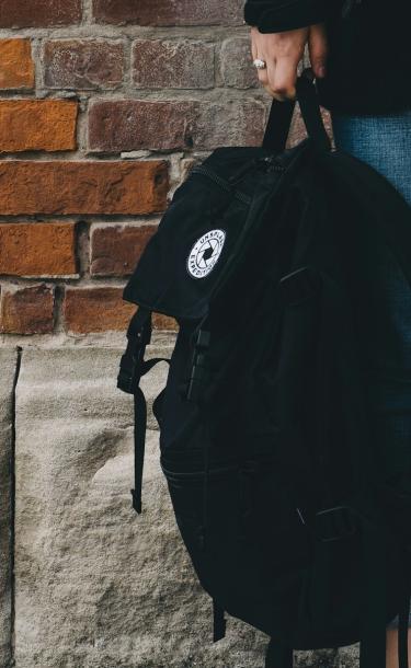 Student with backpack