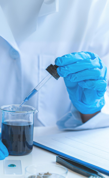 Person performing an experiment
