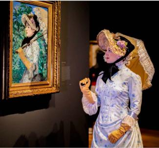 model and original Manet portrait