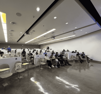 Classroom hall with students