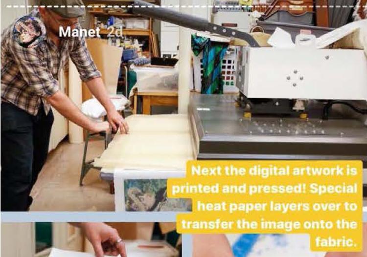setting up the fabric printer