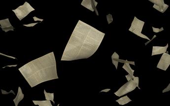 Floating pieces of paper