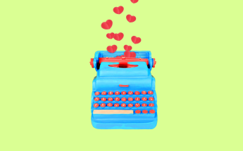 Blue typewriter