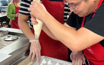 Students making meringues