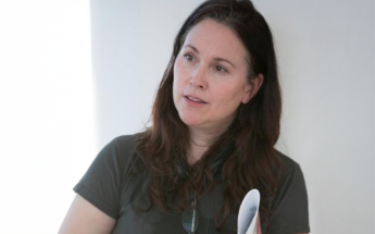 LACC Alumna film director, Karen Moncrieff analyzing a scene on a film ste