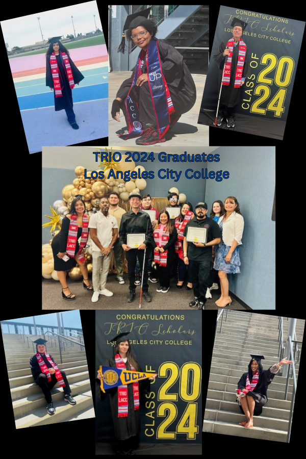 Collage of graduation pictures for 2024 in TRIO