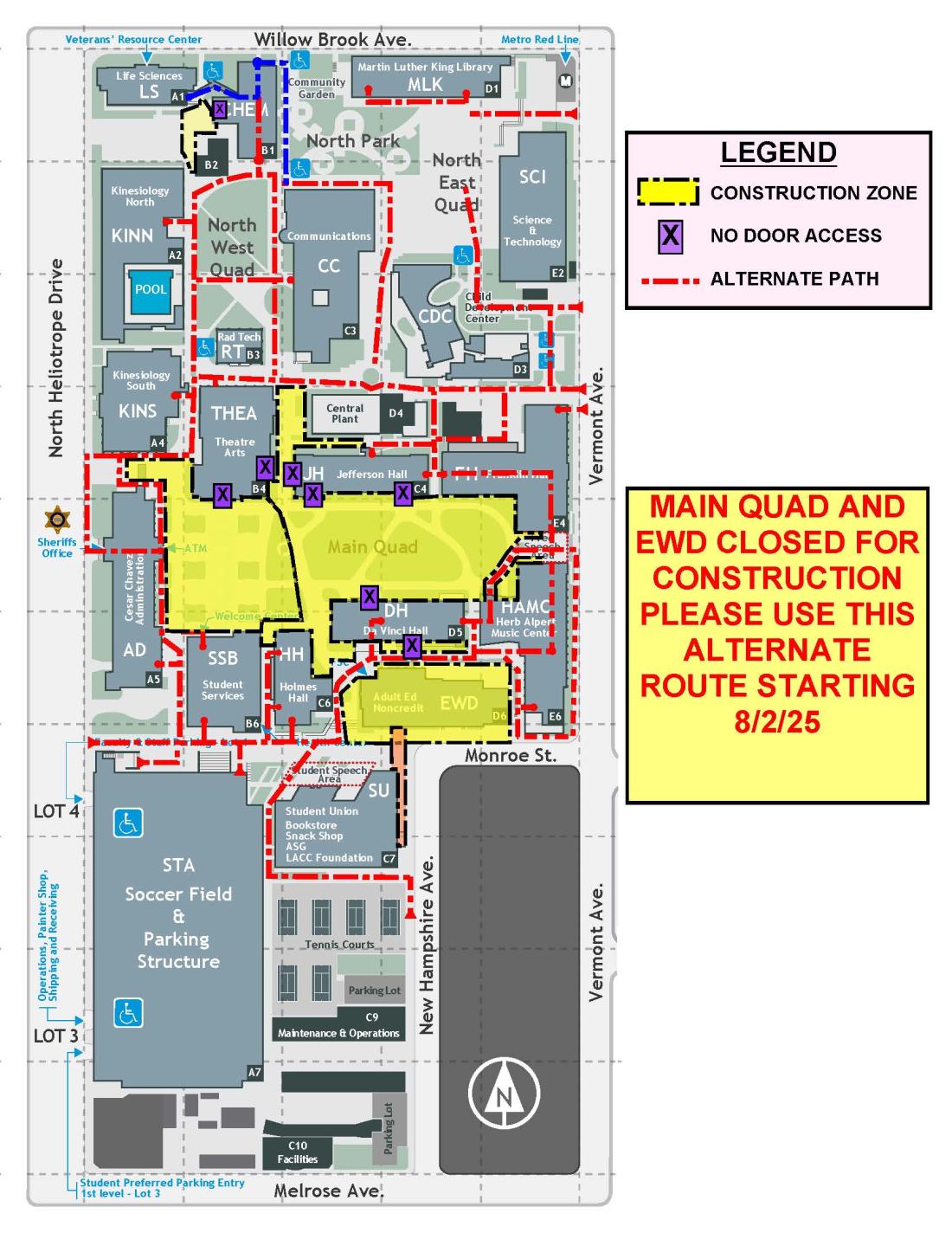 Campus Construction Map-Summer 2025