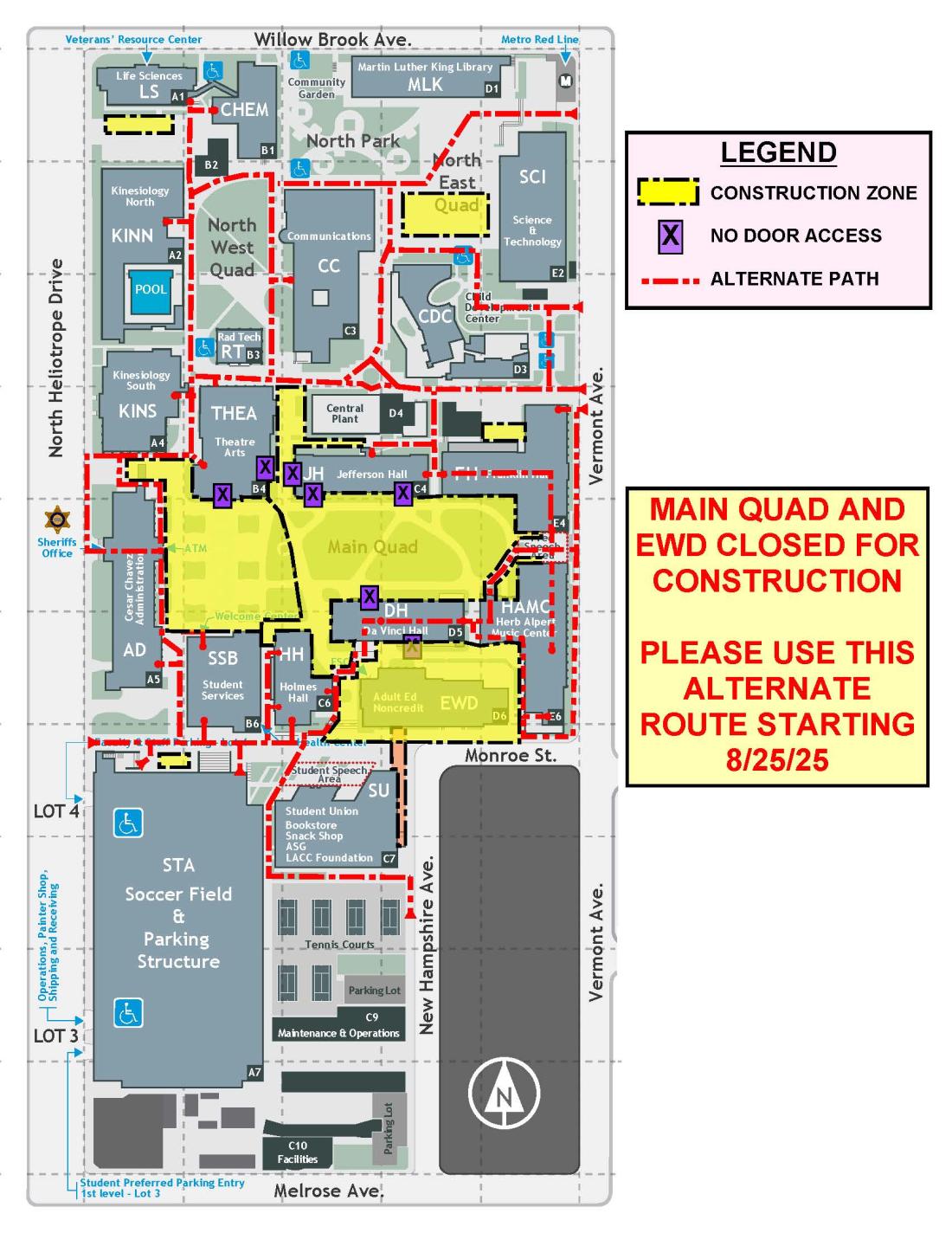 Campus Construction Map-Summer 2025