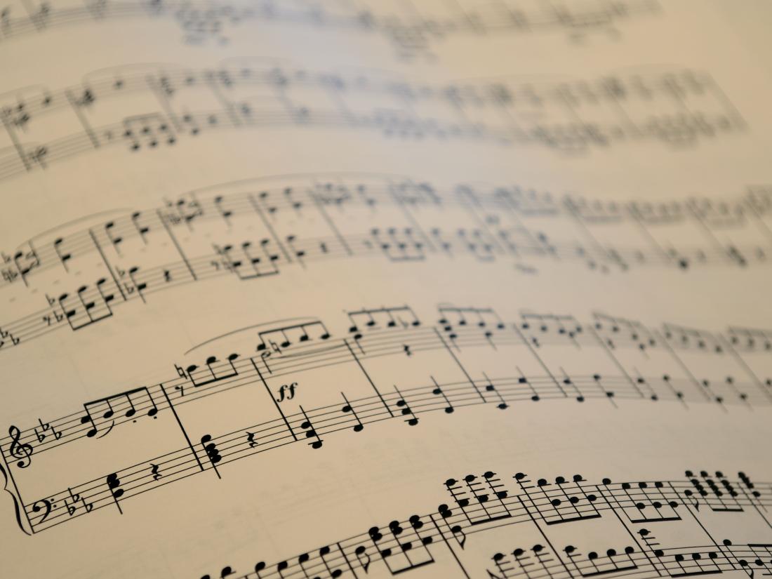 Music notes on paper