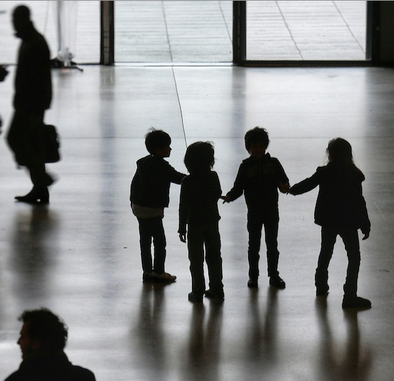 kids in silhouette