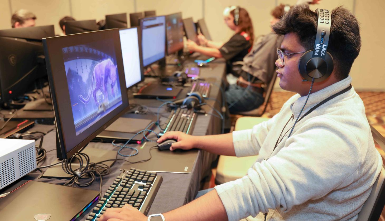 Student playing games