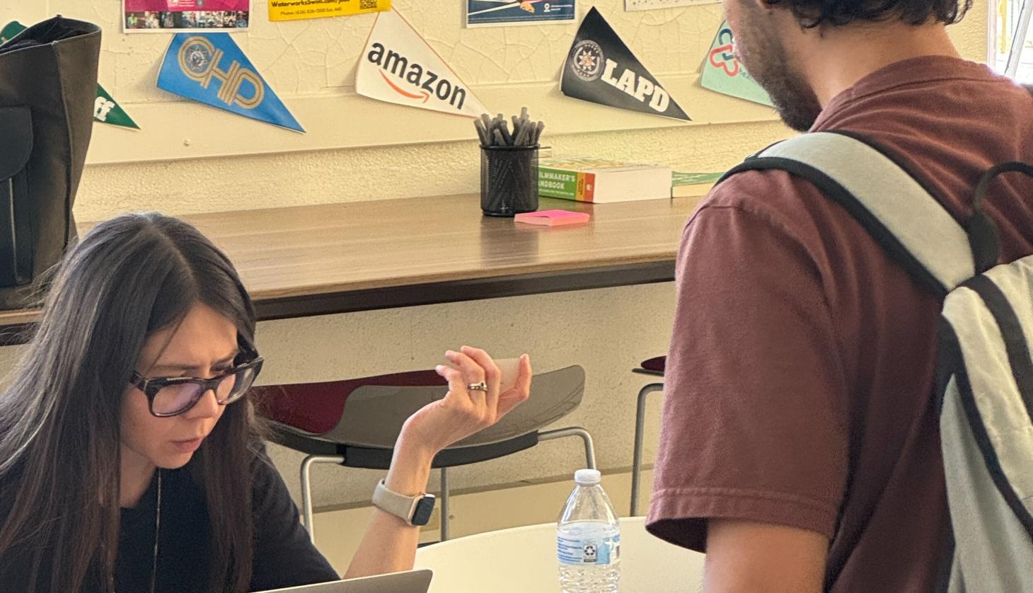 employer interviewing students